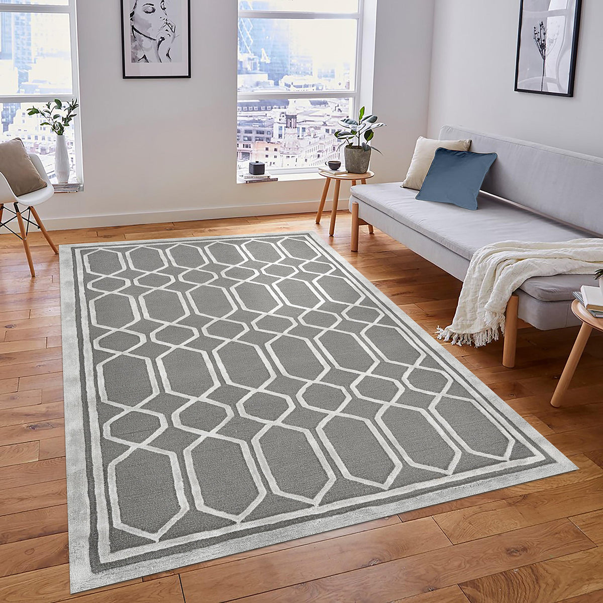 Saraswati Global Rug, Premium Wool Area Rug, 8x10 Feet, Luxury Rug, Ideal for Bedroom, Living Room, and Dining Room, Kids Room, Office Rug, Anti-Skid & Anti Slip Backing Carpet. Saraswati Global