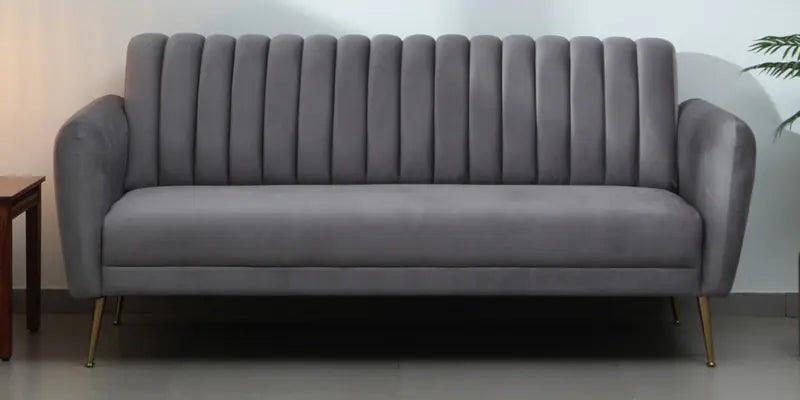 Fabric 3 Seater Sofa In Camel Yellow Colour - Ouch Cart
