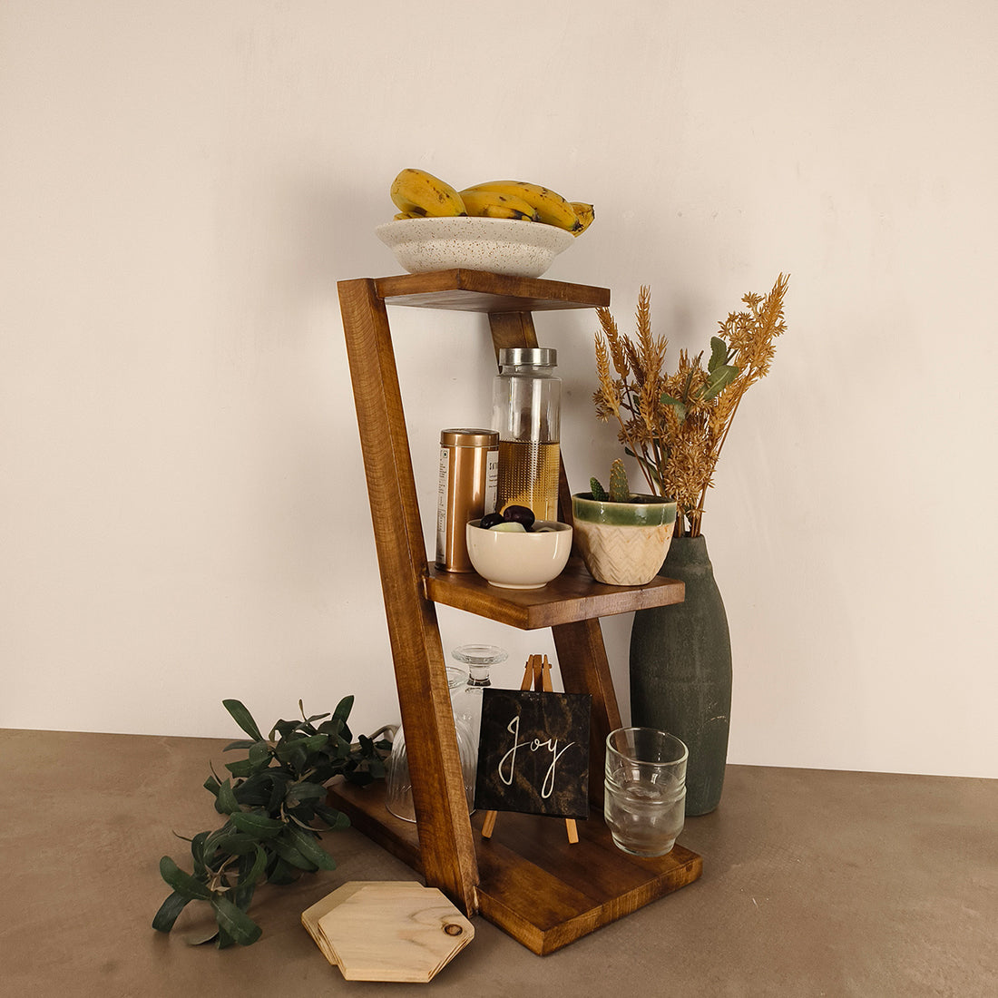 LYRIC 3 Tier Shelf & Planter -OUCH  CART | Kitchen rack