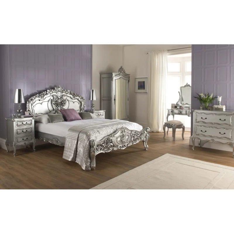 La Rochelle Silver Antique French Style Bed (Size: King) - Ouch Cart
