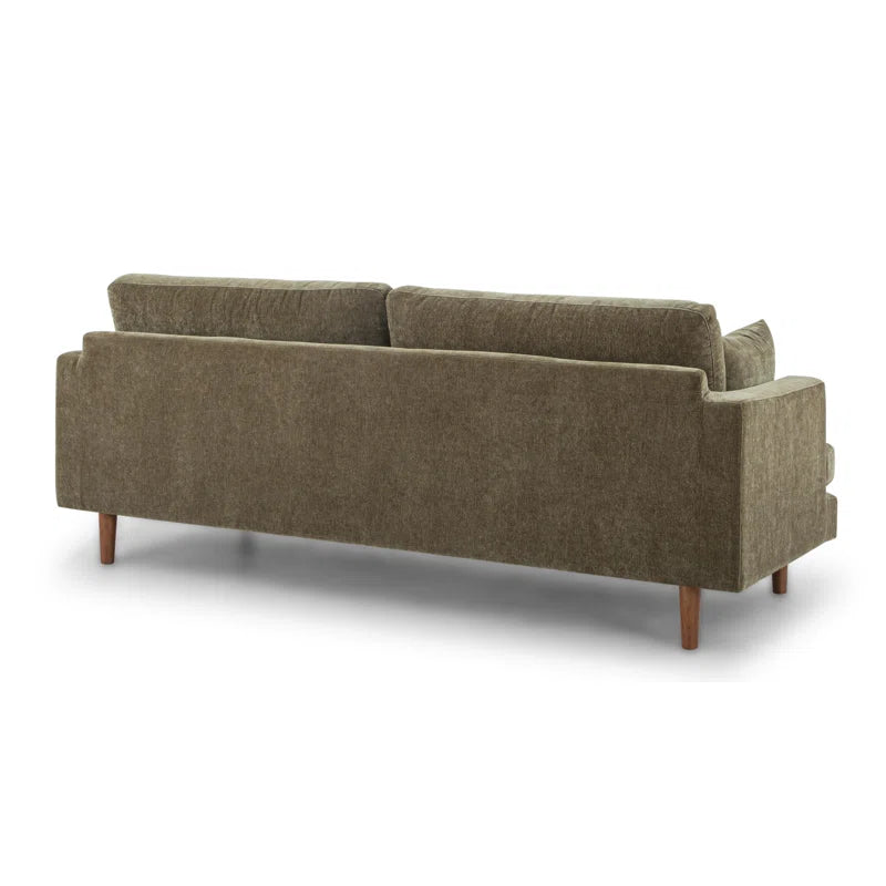 Mid-Century Modern Performance Fabric Sofa – Muted Tone Finish Ouch Cart