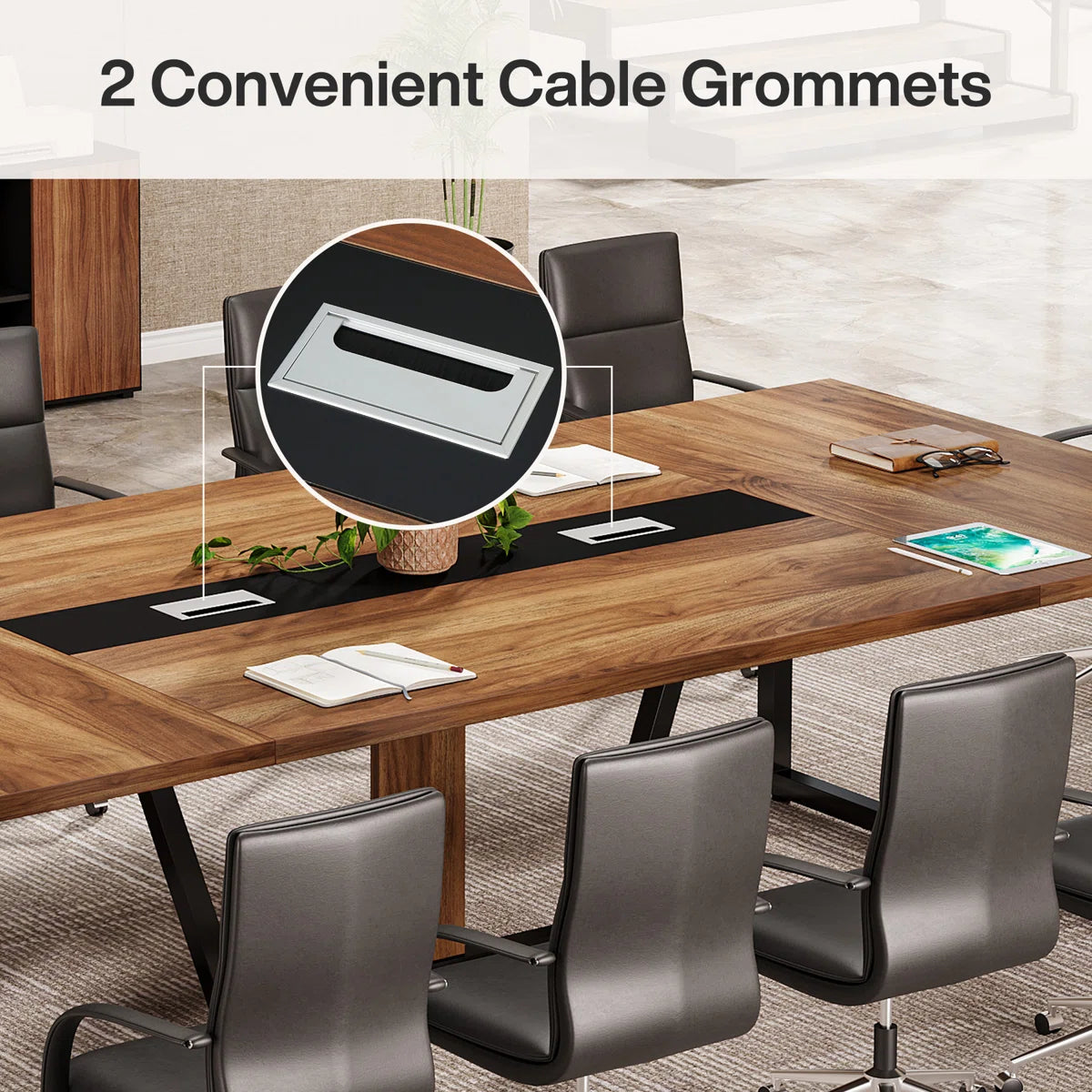 Large Conference Table, Rectangle Meeting Podcast Table