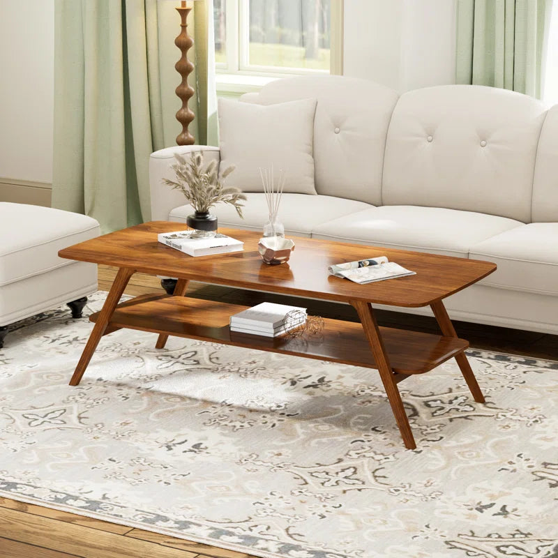 Wide Solid Wood Coffee Table OUCH CART