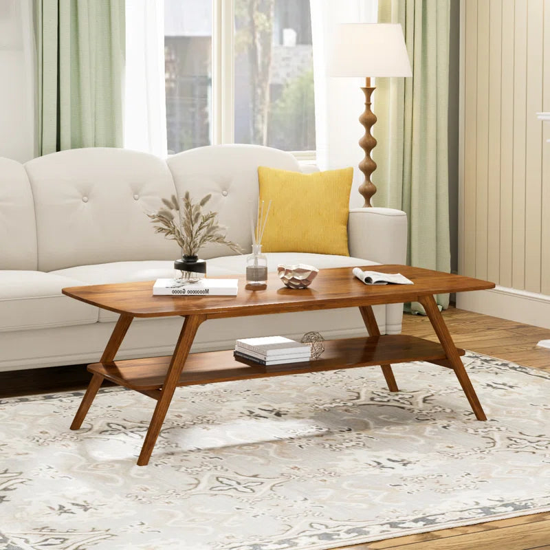 Wide Solid Wood Coffee Table OUCH CART