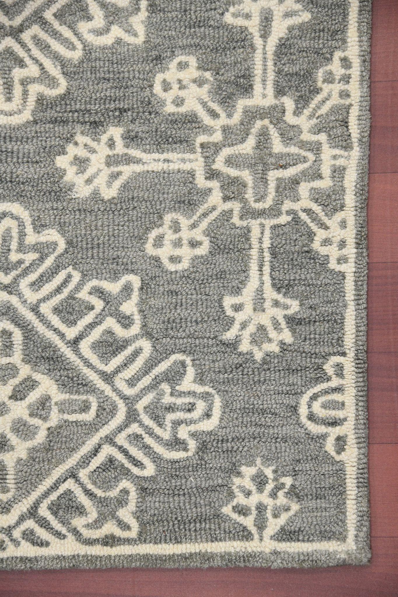Shale Gray Wool Boston 4x6 Feet Hand-Tufted Carpet - Rug - Ouch Cart