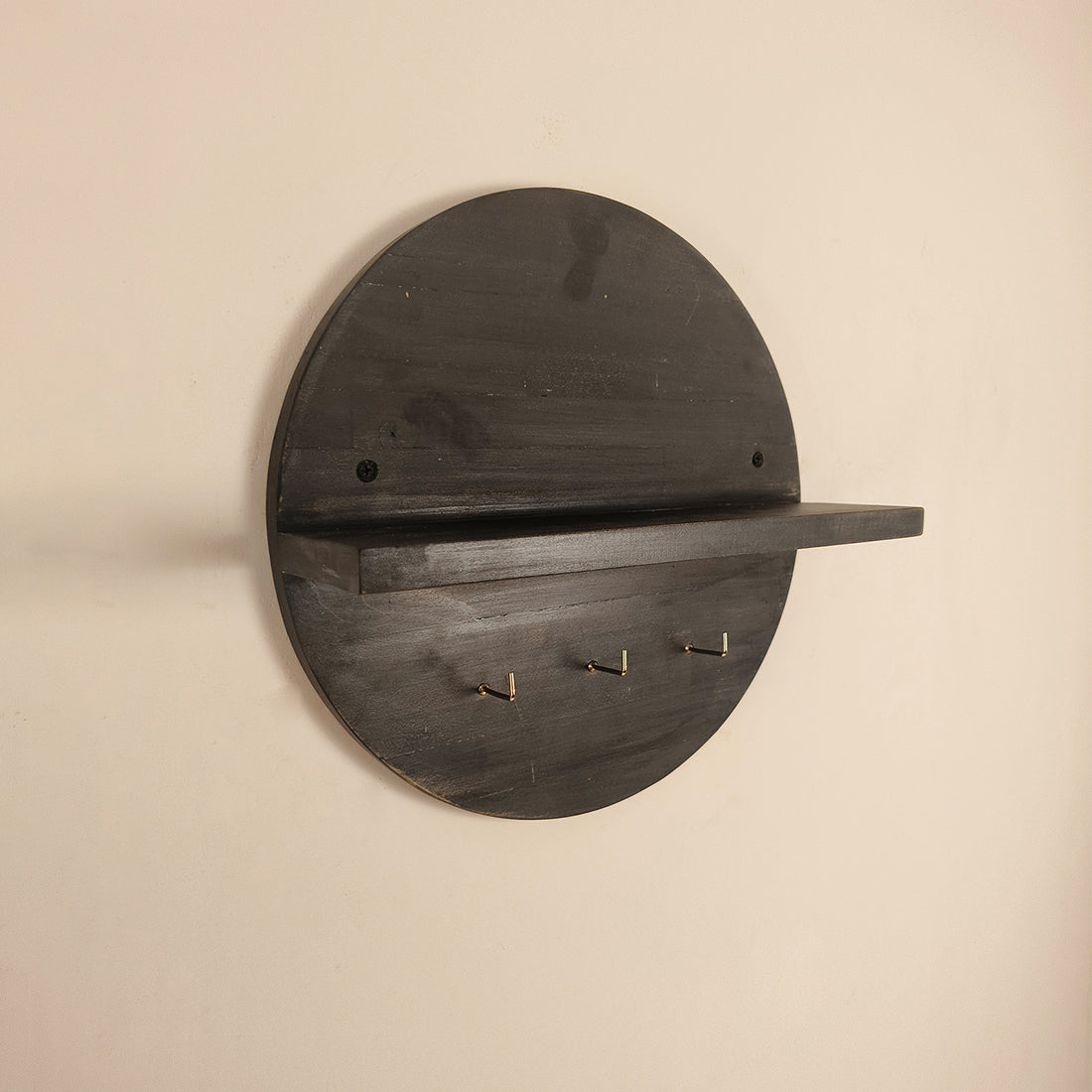 Lotus Wooden Wall Shelf Organiser with Key Holders