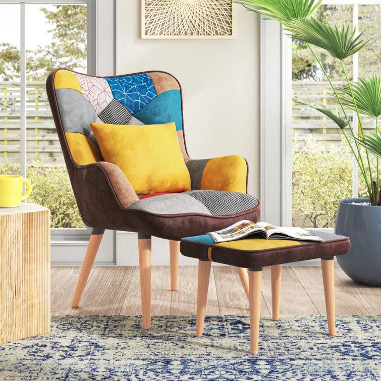 Lula Wingback Chair and Footstool - Ouch Cart