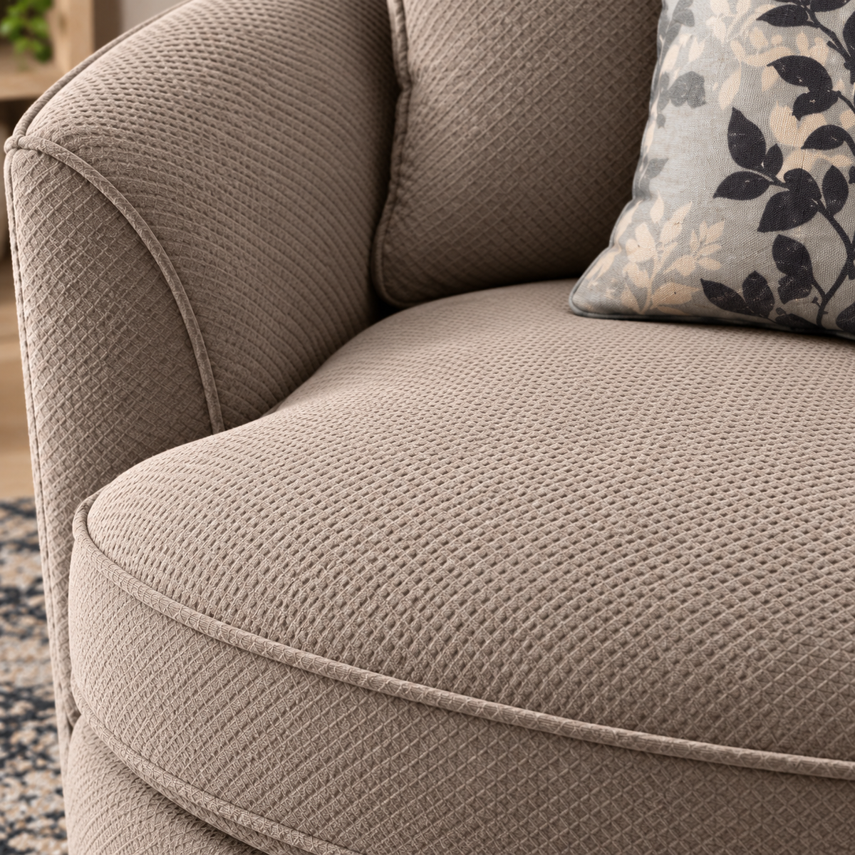 Luxury Round Swivel Accent Chair for Living Room | Plush Upholstered Barrel Chair with Cushioned Back & Seat | Modern Lounge Chair