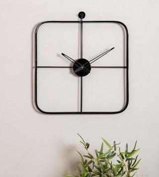 Square Black Wall Clock - Ouch Cart