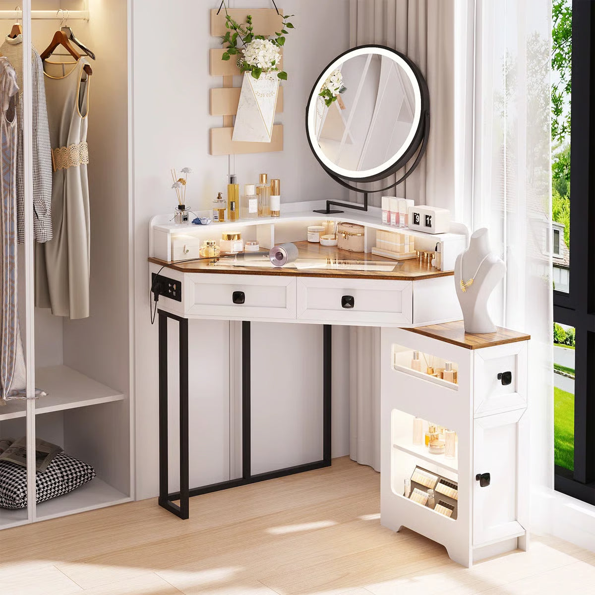 Machalik Corner Makeup Vanity With Mirror- OUCH CART |Dressing table
