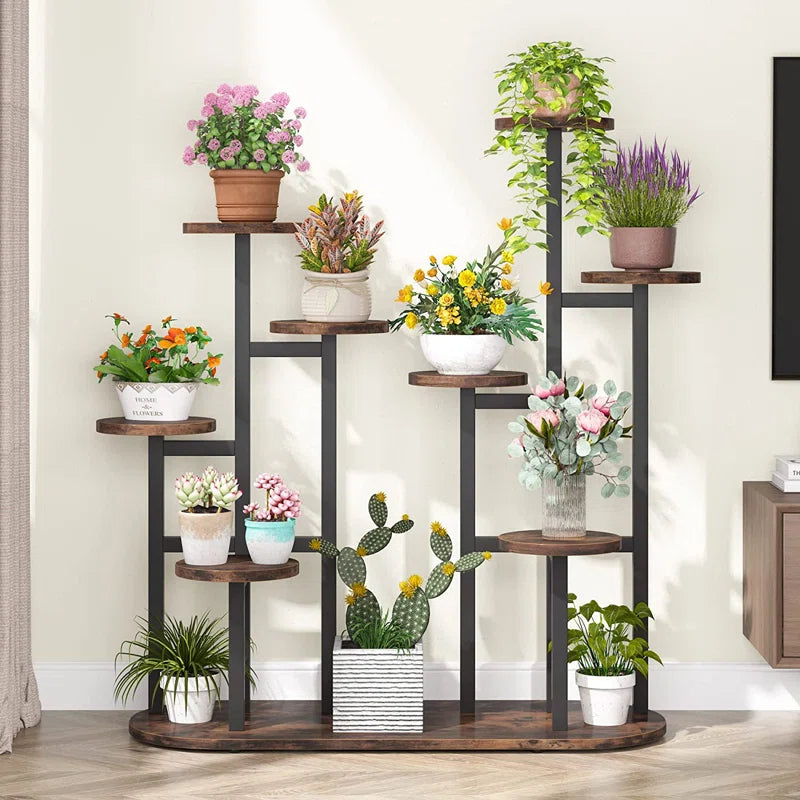 Tribesigns Multi-Tier Plant Stand | 9 Shelves for Indoor & Outdoor Use