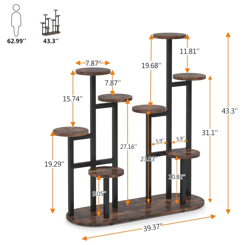 Tribesigns Multi-Tier Plant Stand | 9 Shelves for Indoor & Outdoor Use