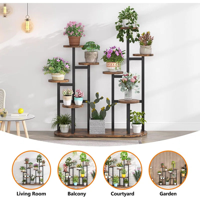 Tribesigns Multi-Tier Plant Stand | 9 Shelves for Indoor & Outdoor Use