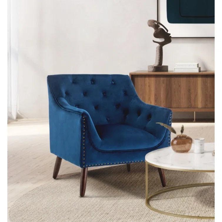Megee Wide Tufted Velvet Armchair - Ouch Cart
