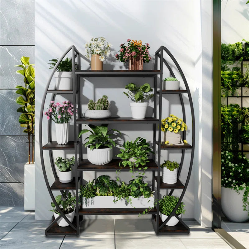 Metal Plant Stand Multi-Tiered Flower Pot Rack For Garden Patio