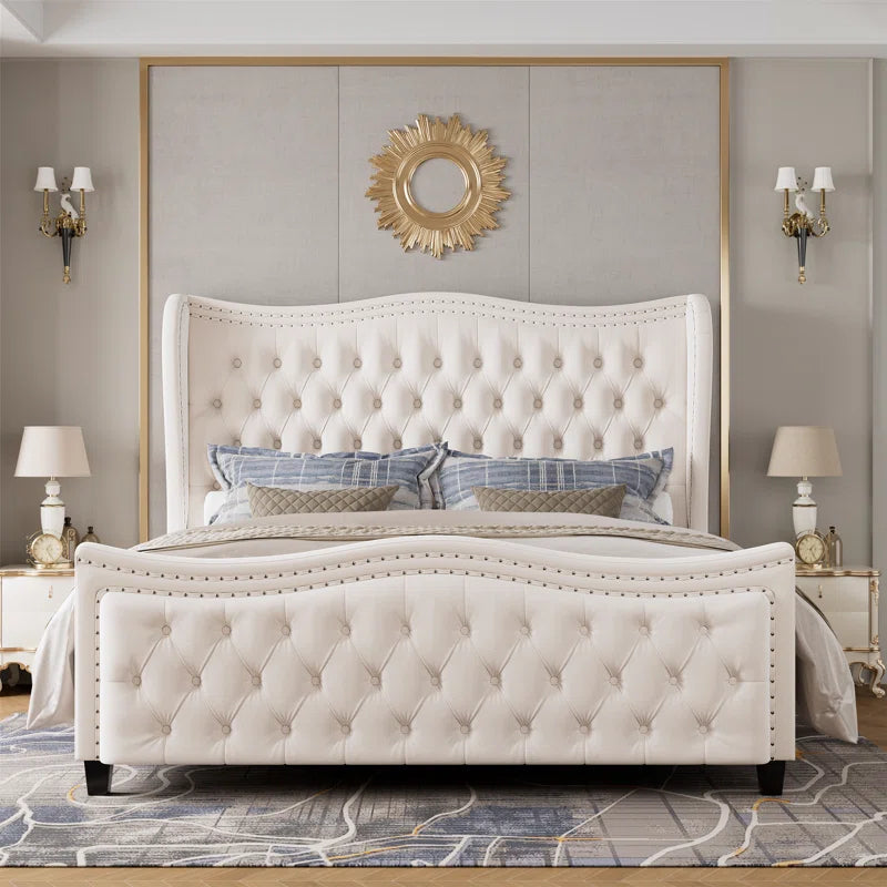 Metter Upholstered Wingback Bed for Ultimate Comfort and Style