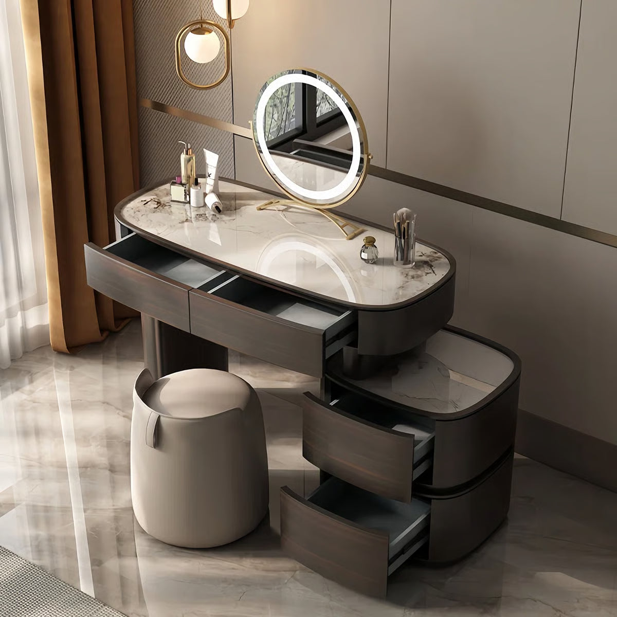 Mhosin Dressing Table without Mirror – Modern Makeup Organizer