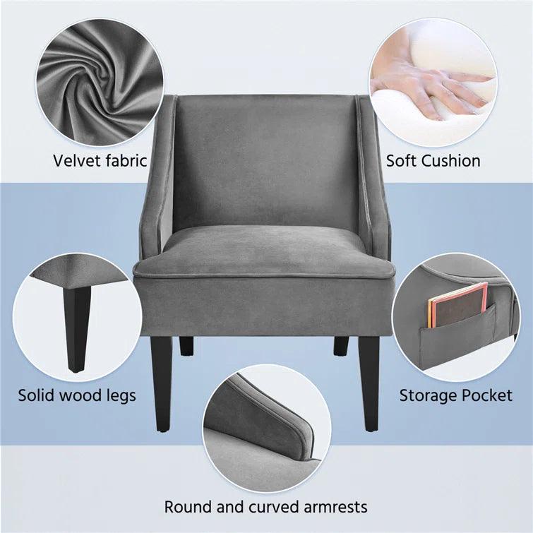 Mid-Century Modern Upholstered Accent Armchair - Ouch Cart