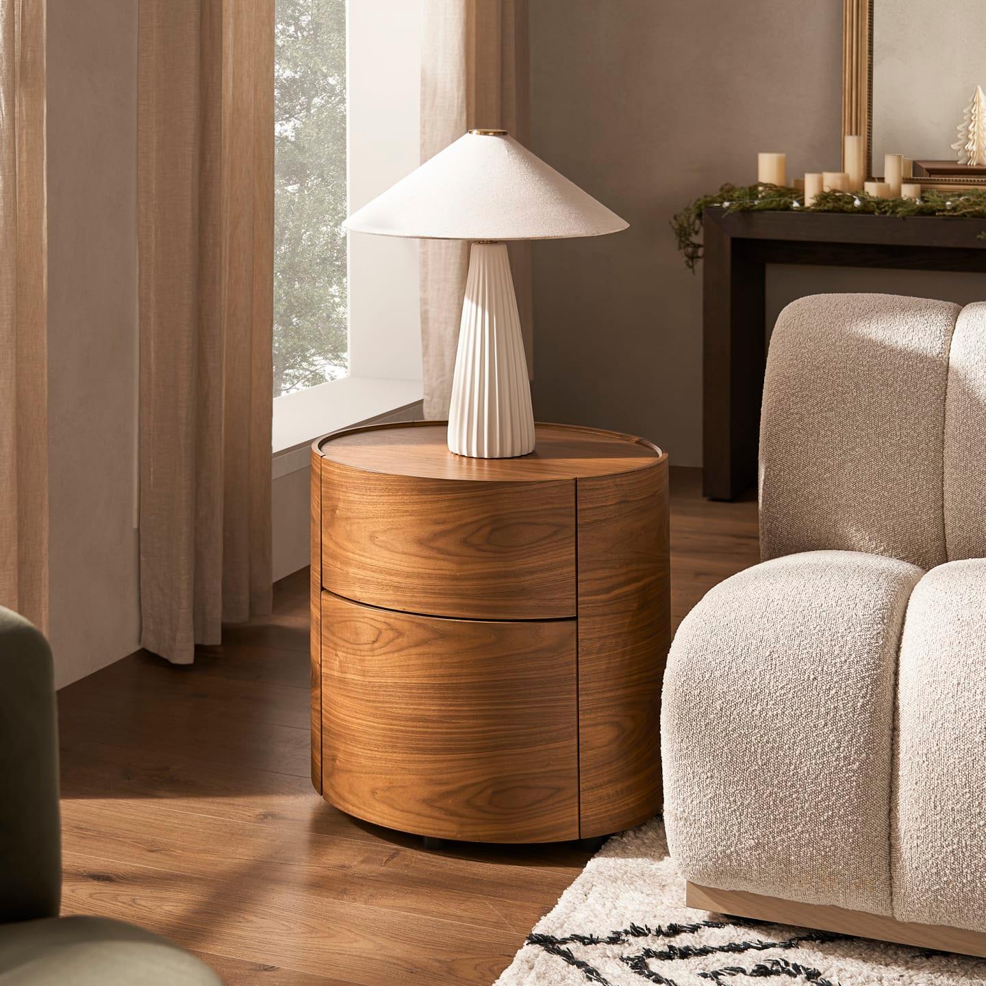 Bentwood with Walnut Veneer Mika Side Table - Ouch Cart