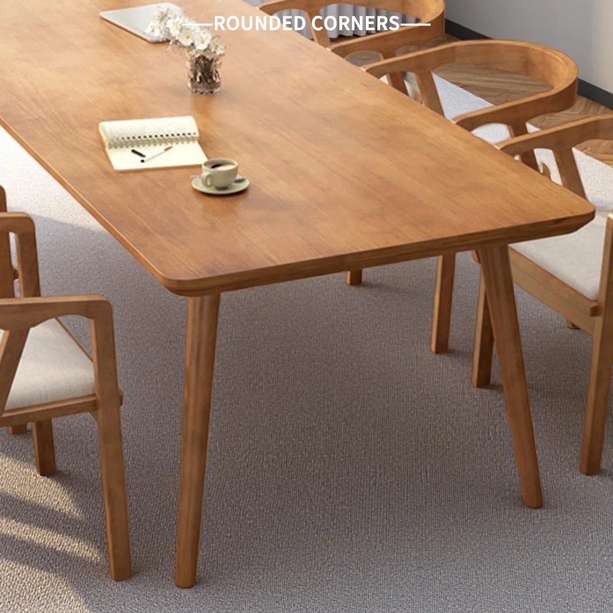 Minimalist Rectangular Pine Wood Conference Tables OUCH CART