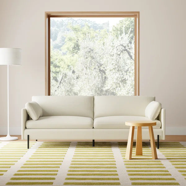 Modern 81'' Feather-Blend Sofa with Metal Legs