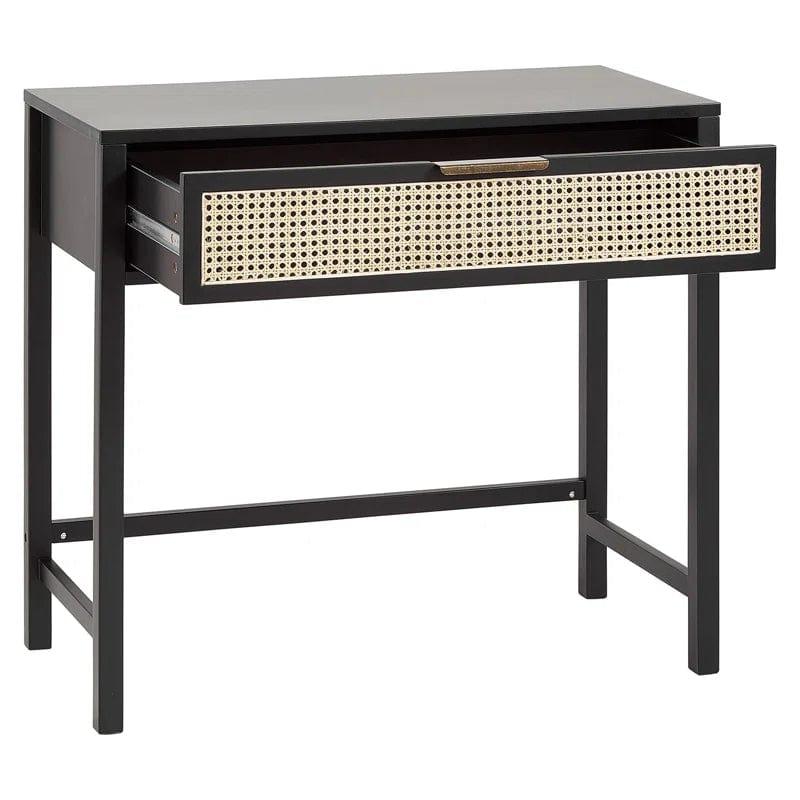 Bumblr Black Vanity Desk with Drawer, Computer Desk with Black Leg, Makeup Dresssing Table for Bedroom, Home Office, Dressing Room, Study, Living Room, (Black) - Ouch Cart