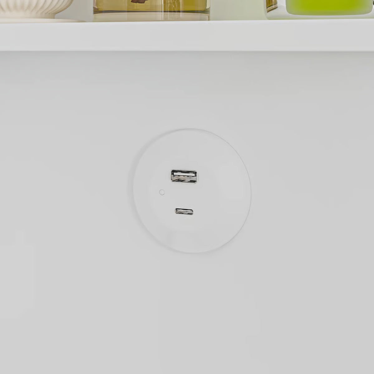 2-Drawer Flip-Top Vanity Table with LED Mirror, Wireless Charging Station & Upholstered Stool