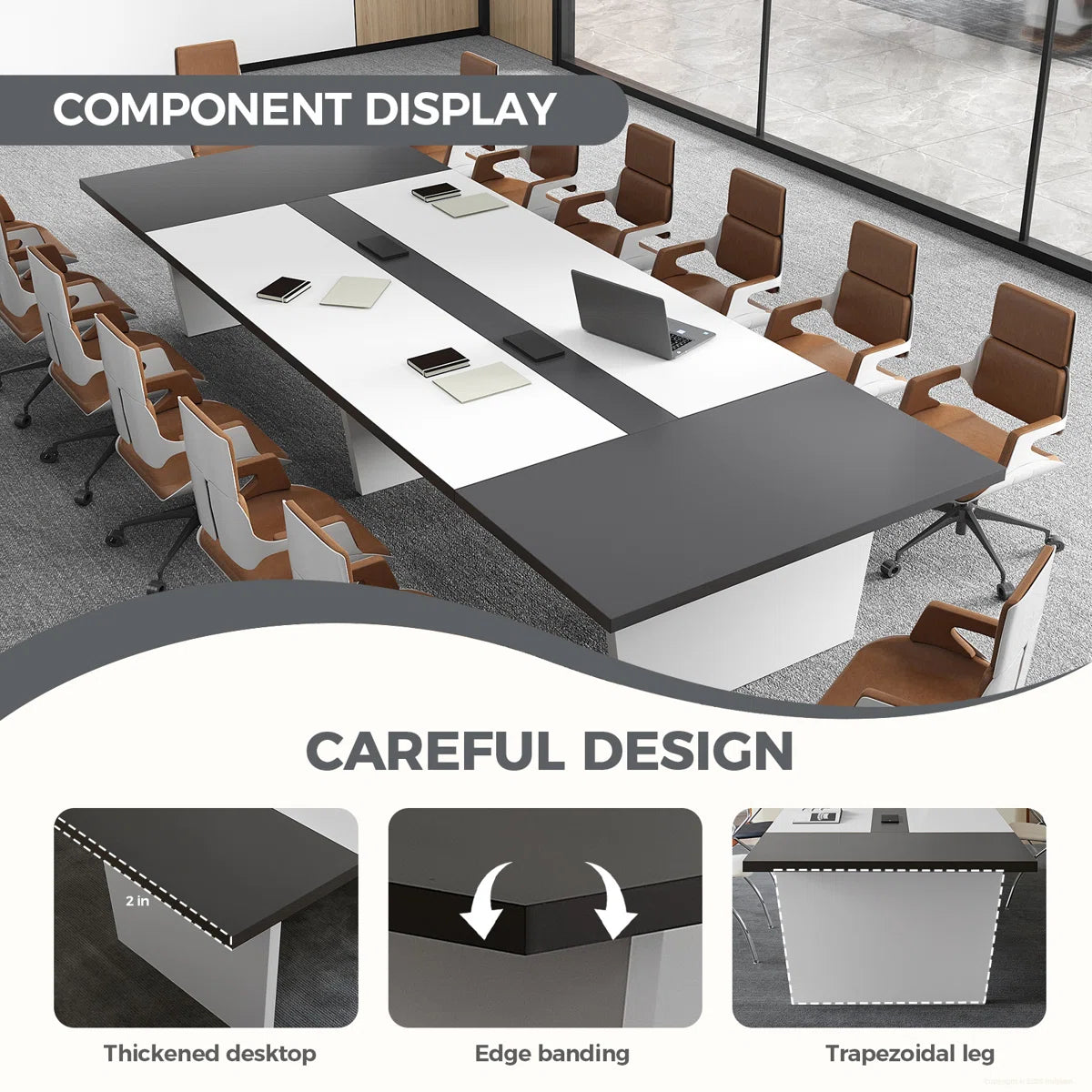 Modern Ergonomic Conference Table - Spacious, Durable, And Versatile Design