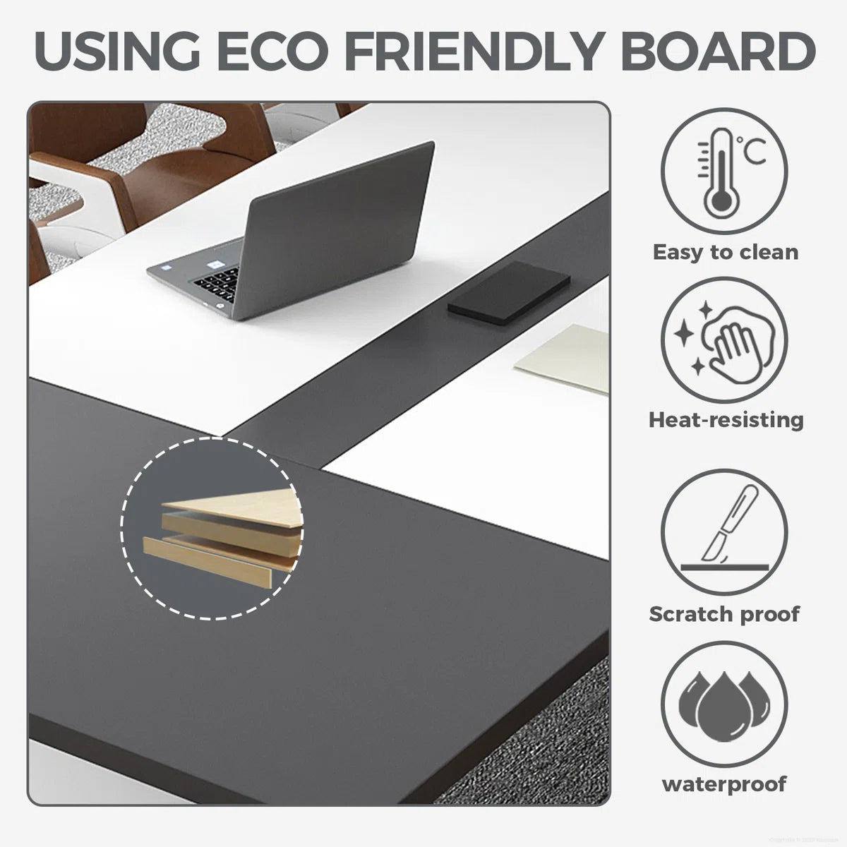 Modern Ergonomic Conference Table - Spacious, Durable, And Versatile Design