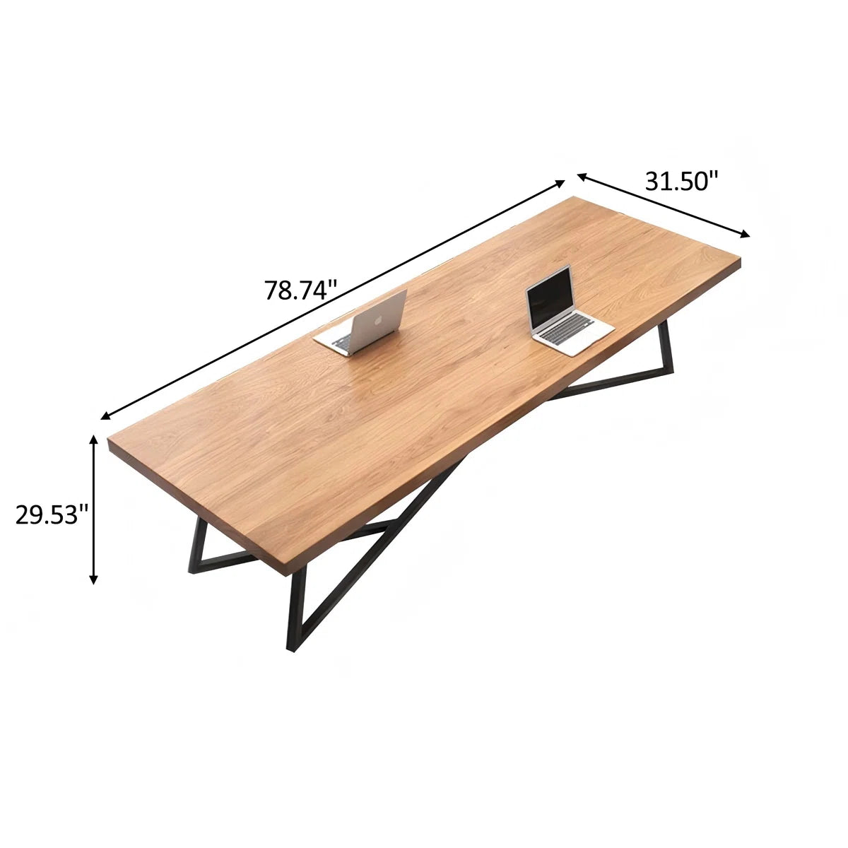 Modern Minimalist Solid Wood Long Conference Table in Natural Tone OUCH CART