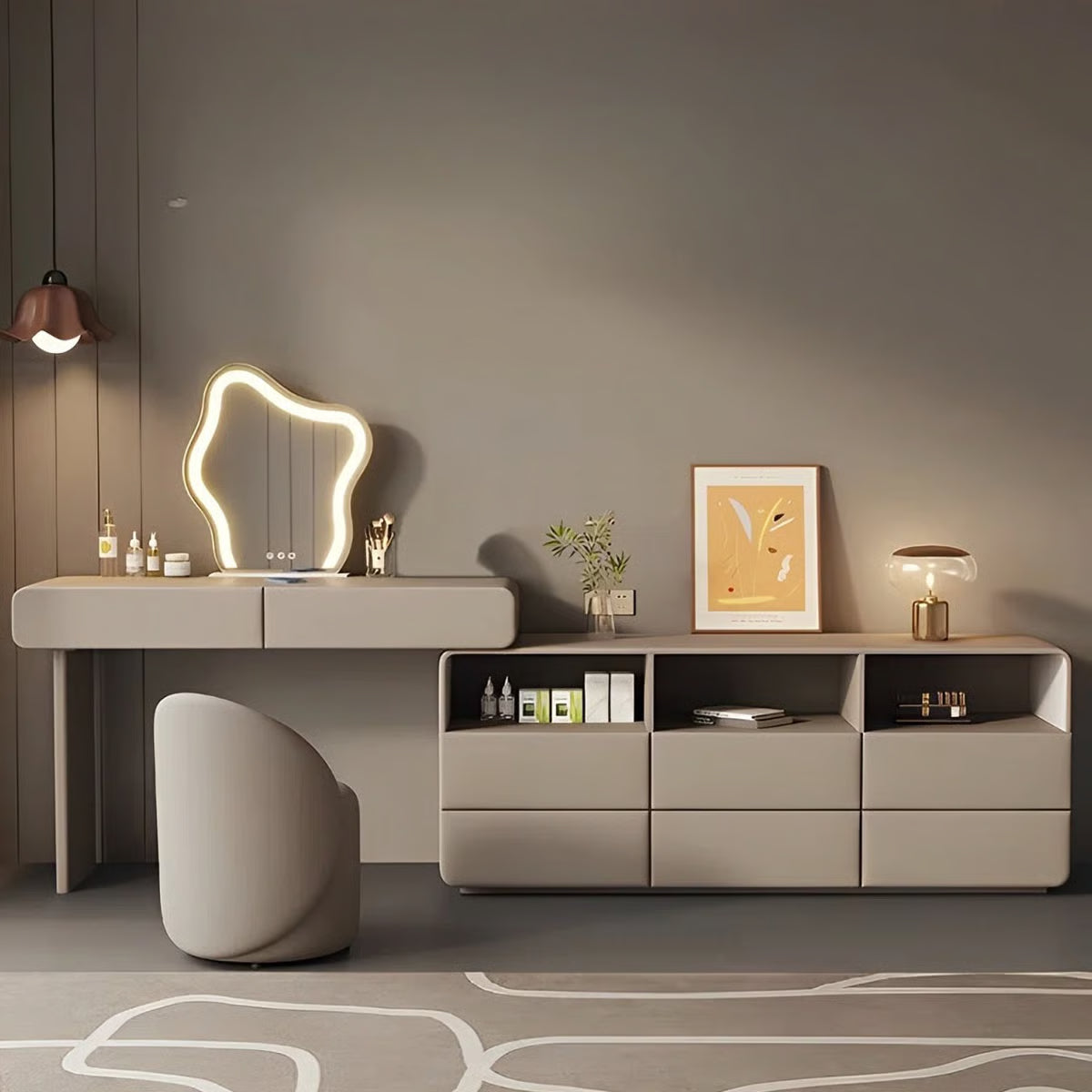 Elegant Modern Solid Wood Dresser โ Light Luxury Bedroom Storage-OUCH CART |Dressing table