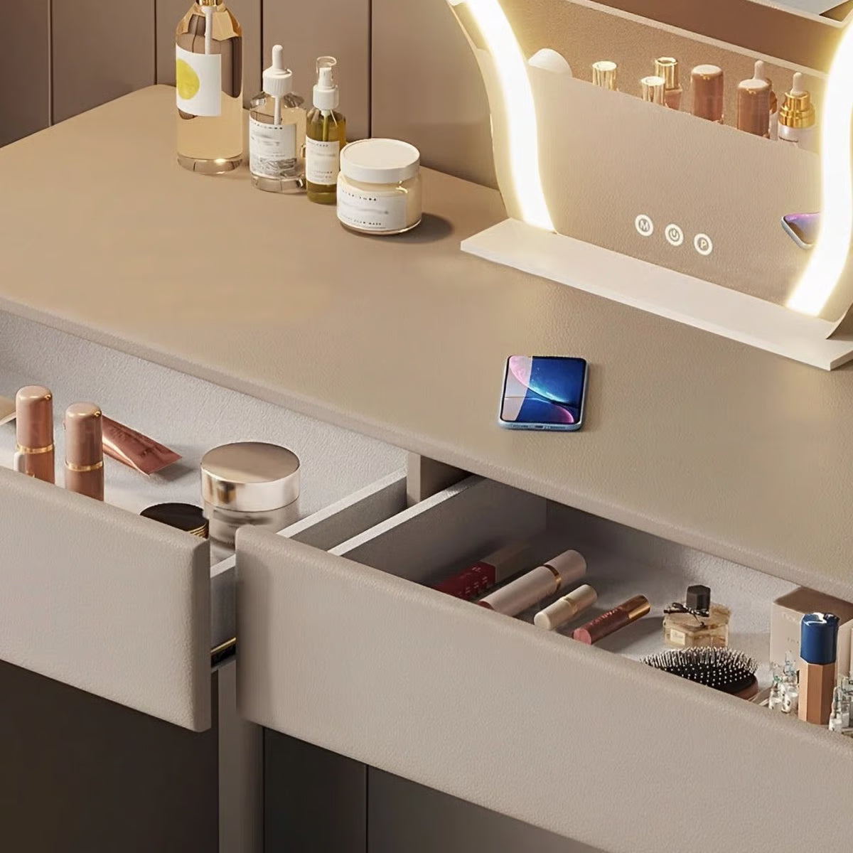 Elegant Modern Solid Wood Dresser – Light Luxury Bedroom Storage-OUCH CART |Dressing table