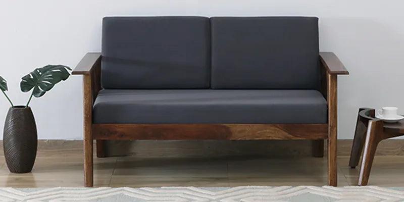 Sheesham Wood 2 Seater Sofa In Scratch Resistant Grey & Provincial Teak Finish - Ouch Cart