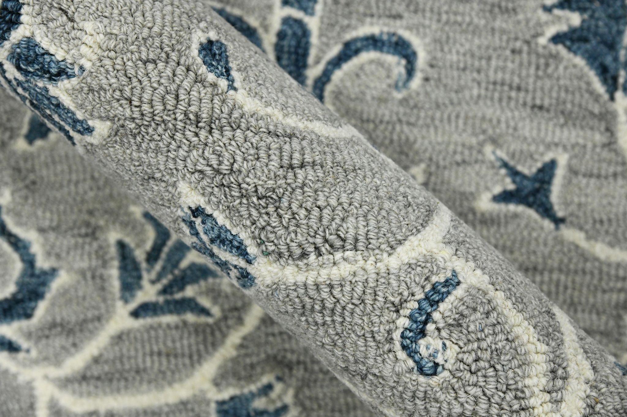 Gray Wool Romania 8X10 Feet Hand-Tufted Carpet - Rug - Ouch Cart