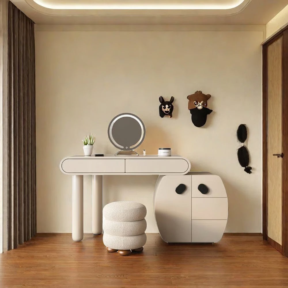 Nalyssa Dressing Table with Mirror โ Modern Makeup Organizer-OUCH CART |Dressing table