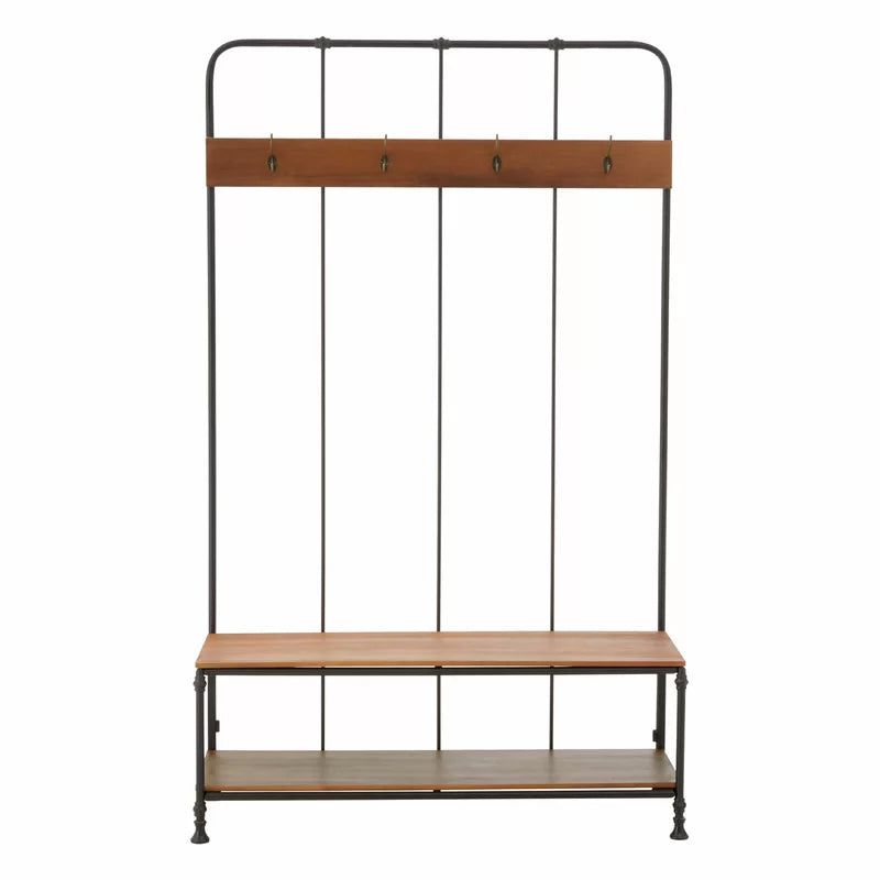 Kyrie Hall Tree 115cm Wide with Bench and Shoe Storage Ouch Cart