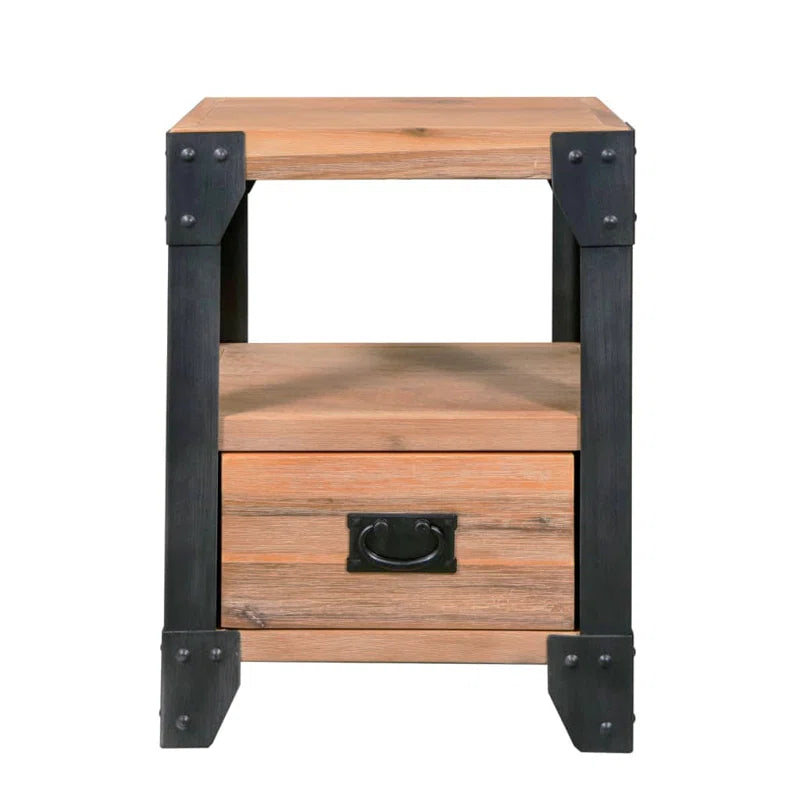 Wren Nightstands 2 Pcs Solid Acacia Wood Steel 40X30x54 Cm Ouch Cart