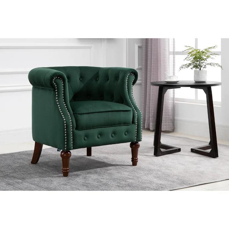 Noelia Wide Tufted Velvet Chesterfield Chair - Ouch Cart