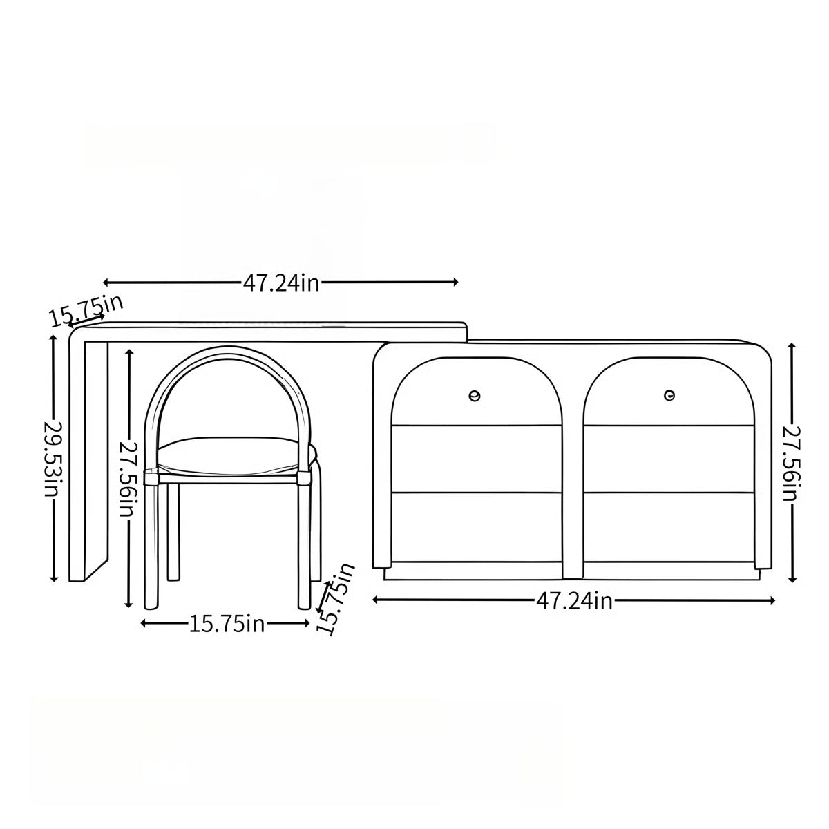 Modern Nolwen Makeup Vanity Desk – Elegant Bedroom Furniture -OUCH CART |Dressing table