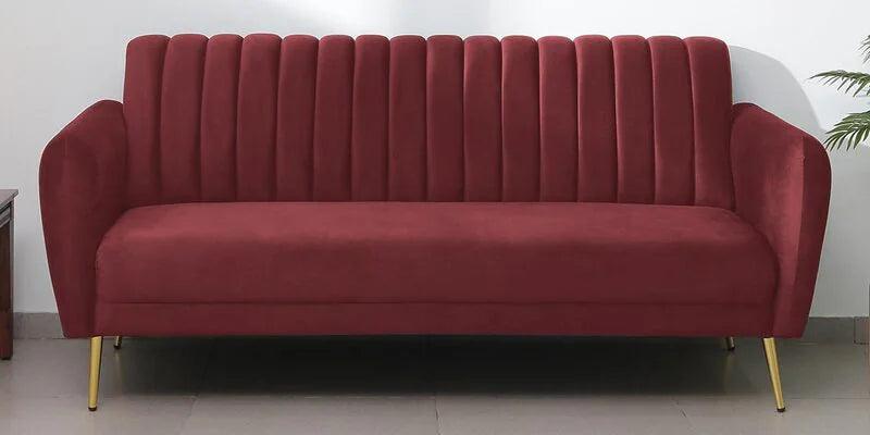 Fabric 3 Seater Sofa In Camel Yellow Colour - Ouch Cart