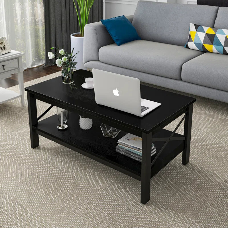 Rectangular Coffee Table with Storage For Living Room