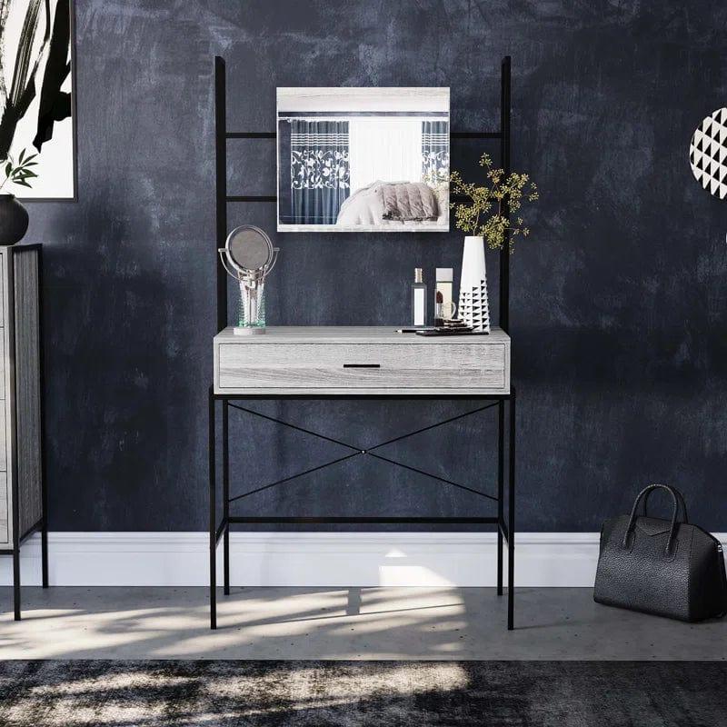 GAOMON Vanity Desk, Makeup Vanity Desk with Mirror, Makeup Table without Stool and 1 Drawer, Black - Ouch Cart