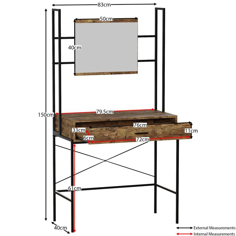 Ines Dressing Table with Mirror - Ouch Cart