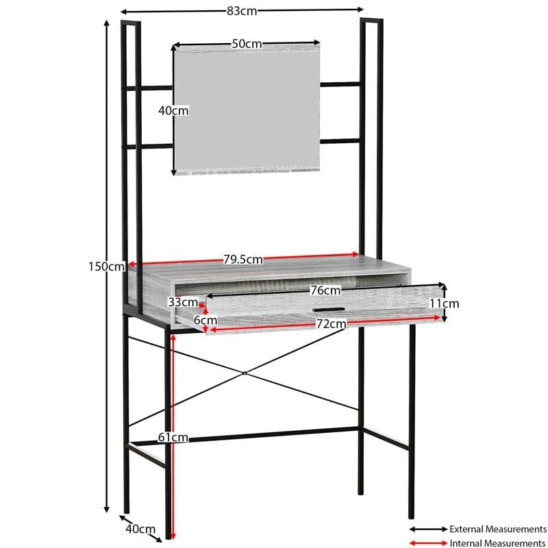 GAOMON Vanity Desk, Makeup Vanity Desk with Mirror, Makeup Table without Stool and 1 Drawer, Black - Ouch Cart