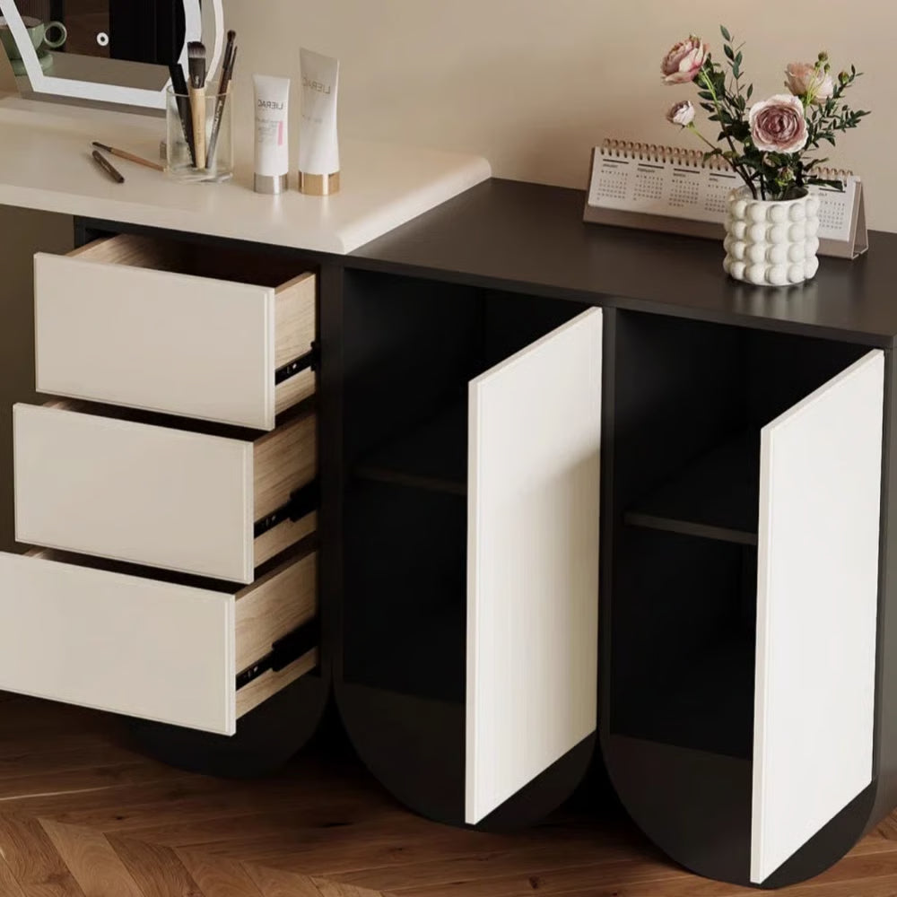 Wooden Otterbein Vanity Table – Rustic Dressing Table with Drawers