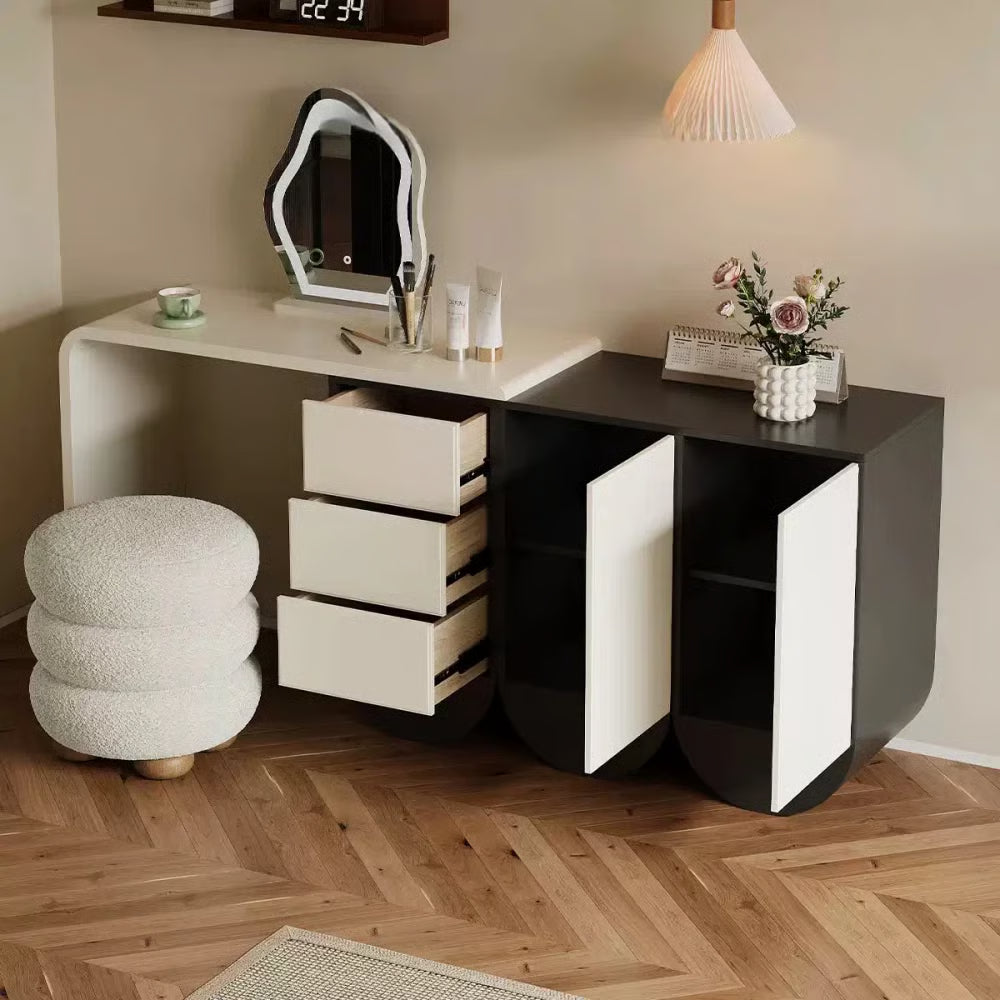 Wooden Otterbein Vanity Table – Rustic Dressing Table with Drawers