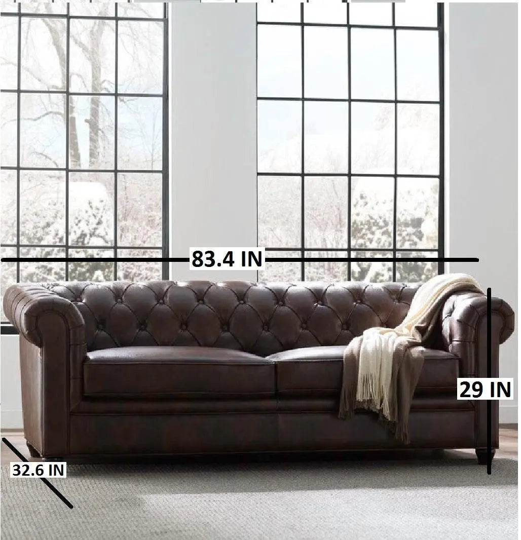 Rolled Arm Back Tufted Chesterfield Sofa - Ouch Cart
