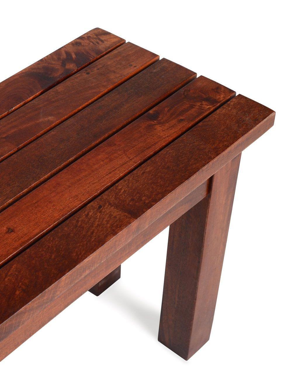 Sheesham Wood Hallway Bench In Honey Finish - Ouch Cart