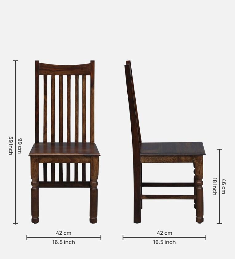 Sheesham Wood 4 Seater Dining Set In Provincial Teak Finish - Ouch Cart