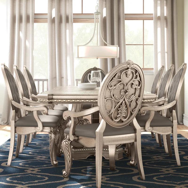 9 - Piece Extendable Double Pedestal Dining Set - Ouch Cart